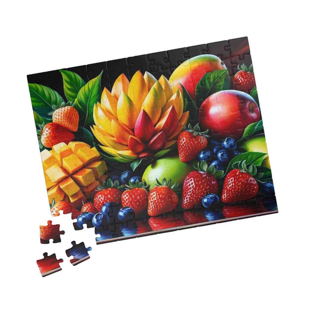 Puzzle, Tropical Fruit Jigsaw Puzzle, Sensory Autism Game, Vacation Summer Game, Game for Adults and Children