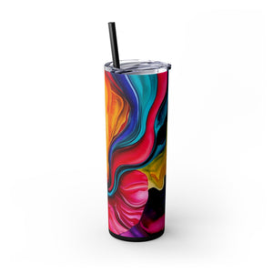 Vibrant WaterColor Skinny Tumbler, Summer Drinkware, Spring Break Cup, Weekend Getaway Mug, Girls Trip Gift, Bridal Shower Present, Birthday