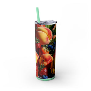 Tropical Fruit Tumbler, 20oz Insulated Tumbler, Vacation Summer Cup, Spring Break Gift for Her, Girls Trip Tropical Tumbler, Beach Vacation