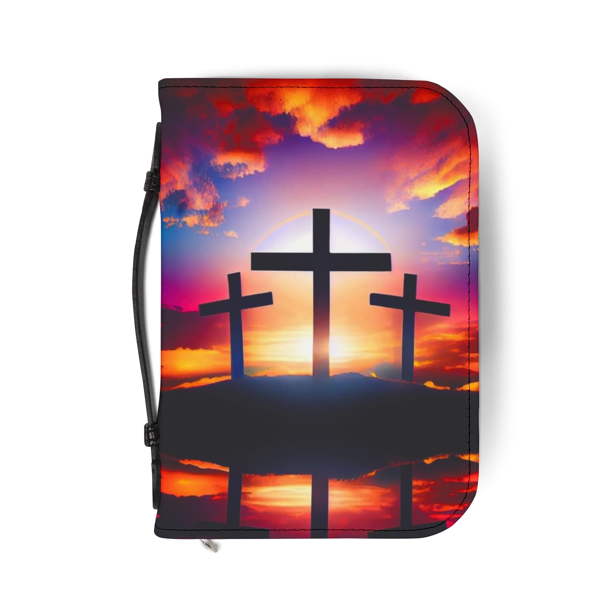 Sunset Cross Bible Cover | Christian Gifts | Church Accessories | Religious Journal Case | Faith-Based Devotional Holder