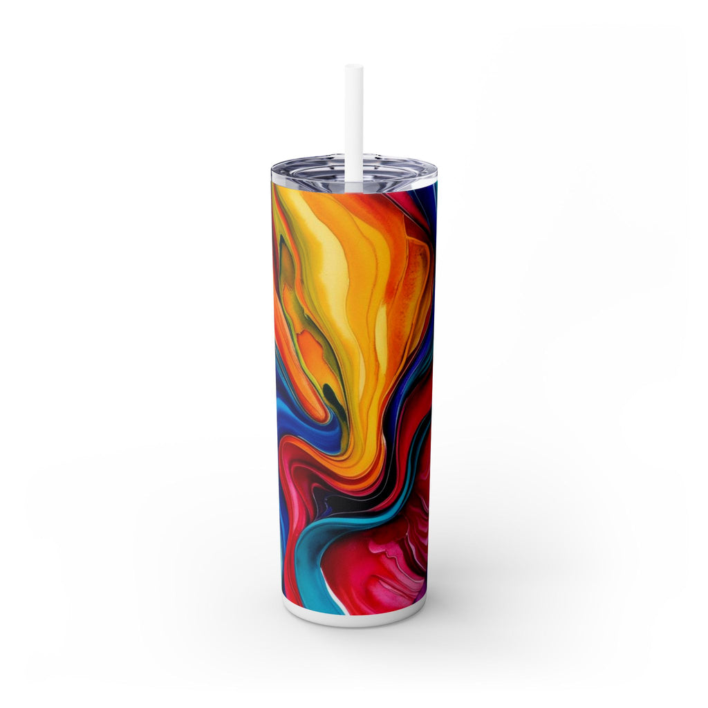 Vibrant WaterColor Skinny Tumbler, Summer Drinkware, Spring Break Cup, Weekend Getaway Mug, Girls Trip Gift, Bridal Shower Present, Birthday