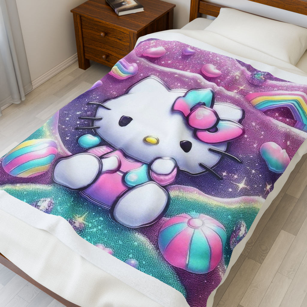 Hello Kitty Plush Blanket - Soft, Cozy, Warm Throw for Kids, Nursery Decor, Birthday Gift, Valentine's Day Comfort, Cute Room Accent