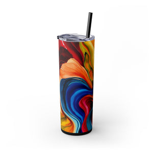 Vibrant WaterColor Skinny Tumbler, Summer Drinkware, Spring Break Cup, Weekend Getaway Mug, Girls Trip Gift, Bridal Shower Present, Birthday