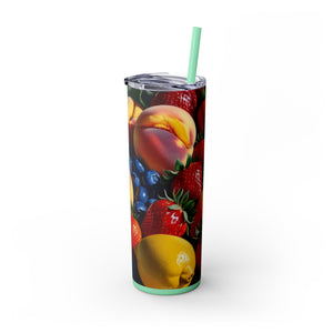 Tropical Fruit Tumbler, 20oz Insulated Tumbler, Vacation Summer Cup, Spring Break Gift for Her, Girls Trip Tropical Tumbler, Beach Vacation