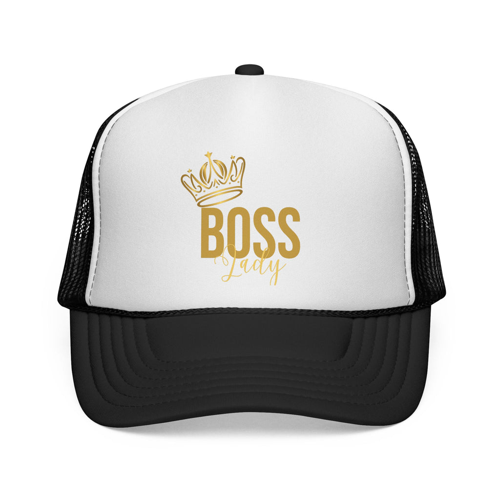 Crown Boss Trucker Cap, Trendy Hat for Entrepreneurs, Adjustable Brimmed Cap, Gift for Boss's Day, Fashion Accessory for Men and Women