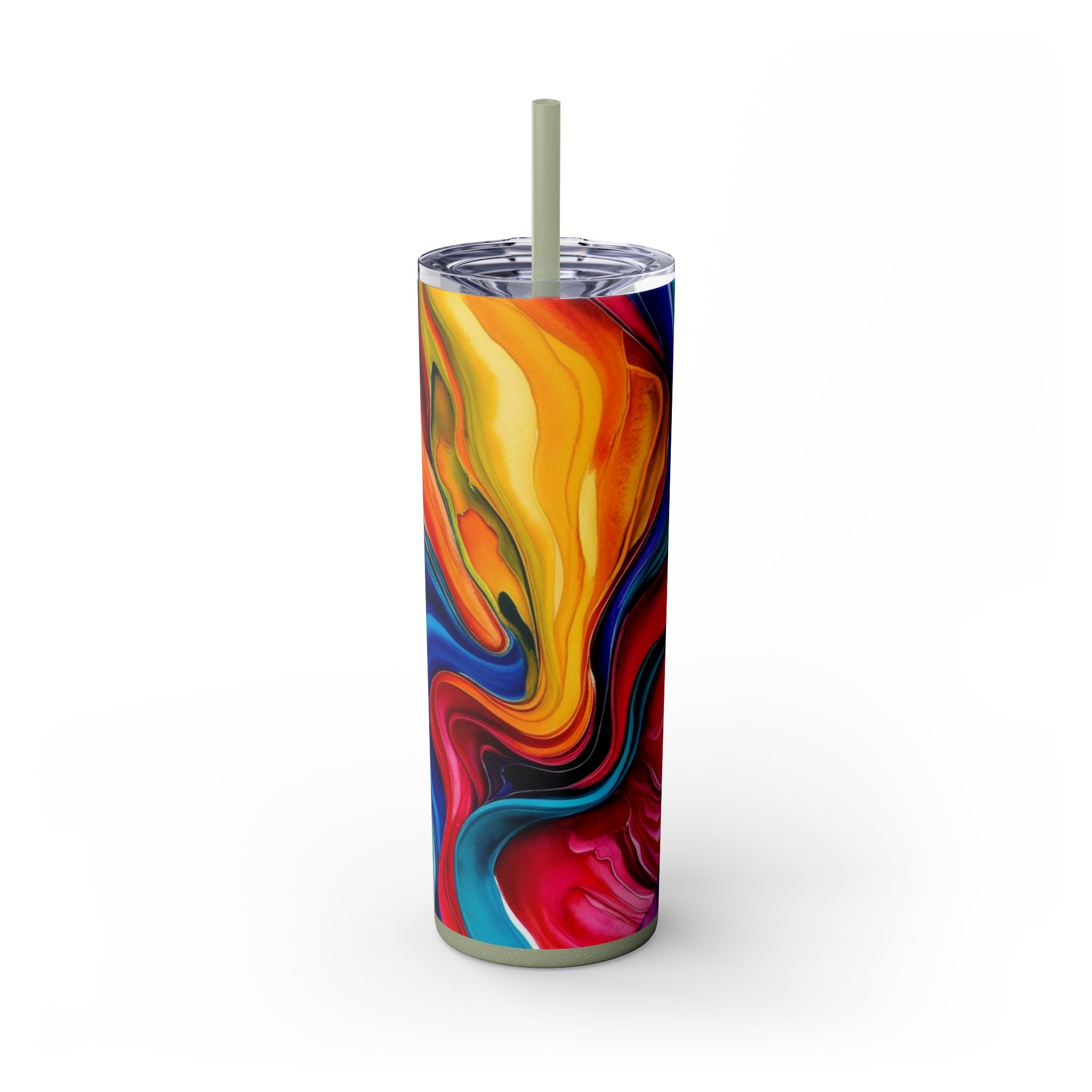 Vibrant WaterColor Skinny Tumbler, Summer Drinkware, Spring Break Cup, Weekend Getaway Mug, Girls Trip Gift, Bridal Shower Present, Birthday