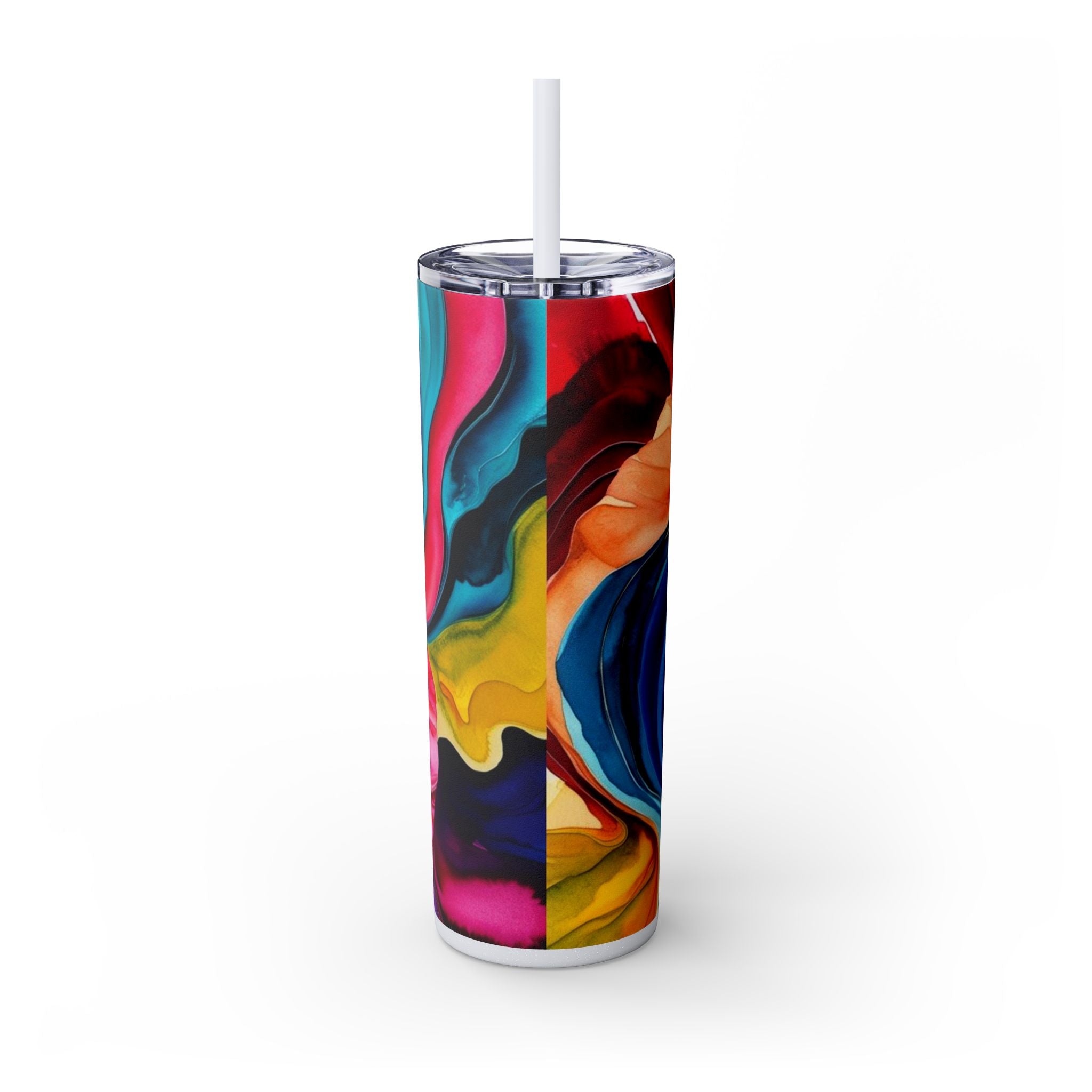 Vibrant WaterColor Skinny Tumbler, Summer Drinkware, Spring Break Cup, Weekend Getaway Mug, Girls Trip Gift, Bridal Shower Present, Birthday
