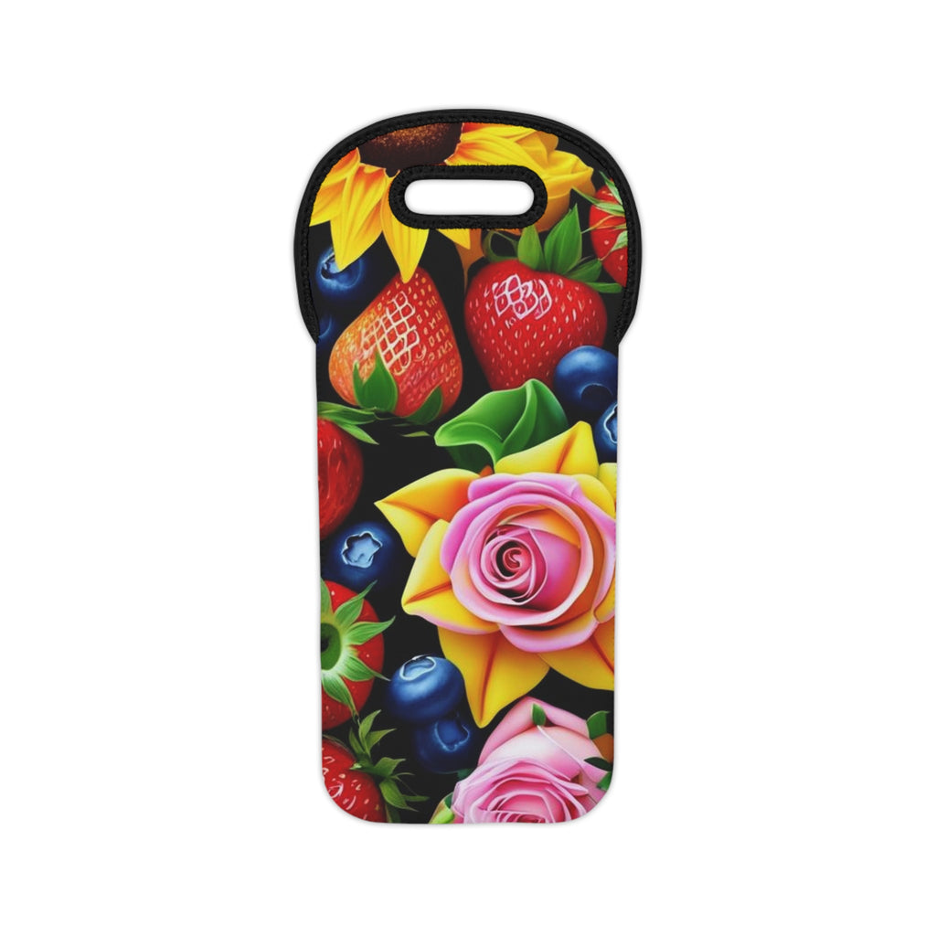 Vibrant Floral Wine Tote Bag, Perfect for Picnics, Gifts, Summer Parties, Bridal Showers, Wine Lovers