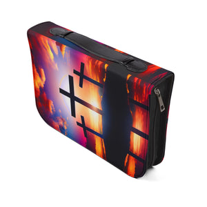 Sunset Cross Bible Cover | Christian Gifts | Church Accessories | Religious Journal Case | Faith-Based Devotional Holder