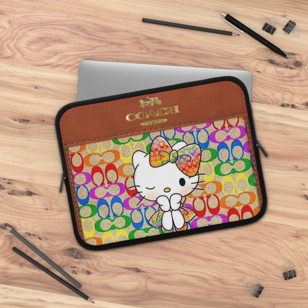 Colorful Hello Kitty Laptop Sleeve, Cute Laptop Case, Computer Bag, Gift for Her, Kawaii Style Accessories