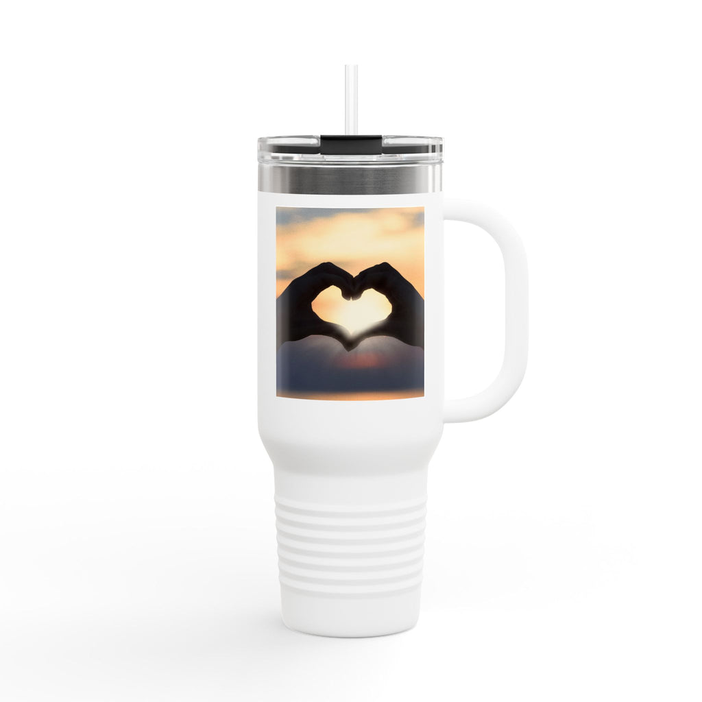 LOVE WINS Insulated Mug, 40oz, Travel Tumbler, LGBTQ Pride, Gift for Him/Her, Stainless Steel Cup, Hot/Cold Beverage Container