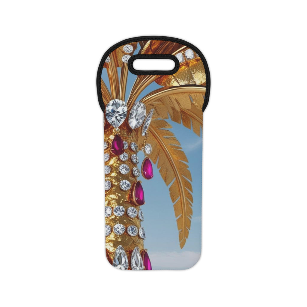 Tropical Elegance Wine Tote Bag with Gemstone Design - Perfect for Picnics, Parties, Gifts, Beach Days, and Celebrations