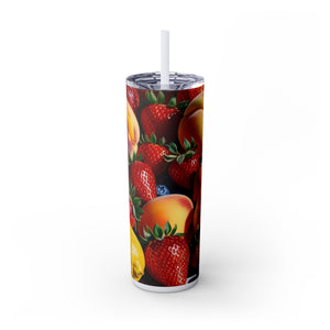 Tropical Fruit Tumbler, 20oz Insulated Tumbler, Vacation Summer Cup, Spring Break Gift for Her, Girls Trip Tropical Tumbler, Beach Vacation