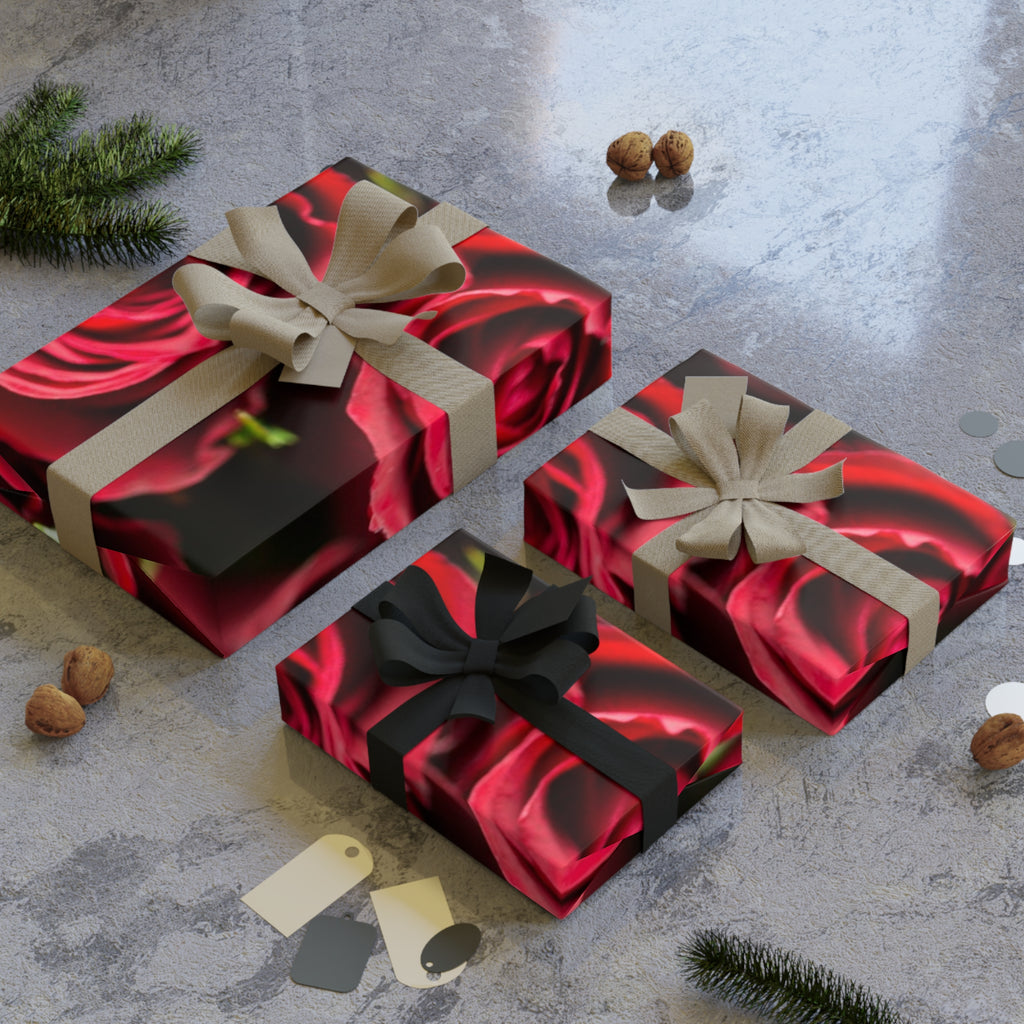 Wrapping Paper Roll - Red Roses Design for Gift Packaging
