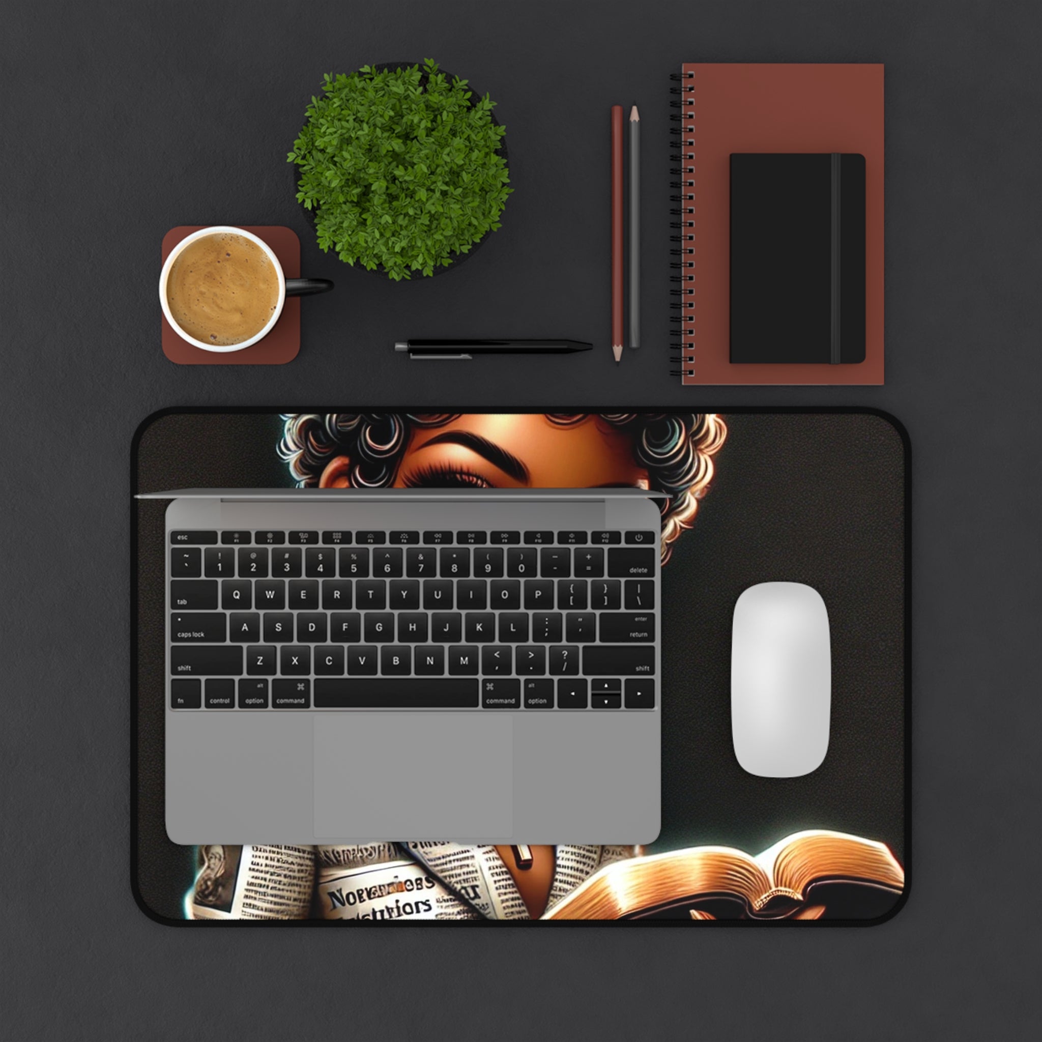 Inspirational Desk Mat Mousepad Decor Office Supply Desktop Design Gift African-American Graphic Design Gift idea Desk Mat padding