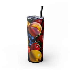 Tropical Fruit Tumbler, 20oz Insulated Tumbler, Vacation Summer Cup, Spring Break Gift for Her, Girls Trip Tropical Tumbler, Beach Vacation