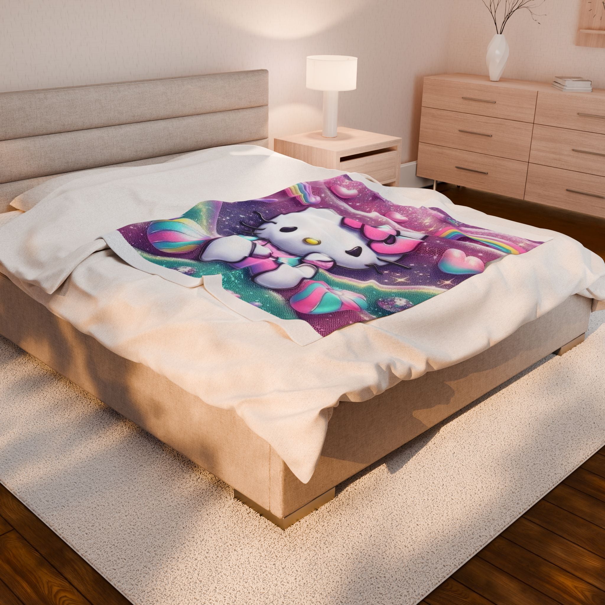 Hello Kitty Plush Blanket - Soft, Cozy, Warm Throw for Kids, Nursery Decor, Birthday Gift, Valentine's Day Comfort, Cute Room Accent