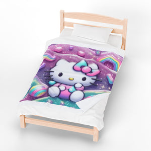 Hello Kitty Plush Blanket - Soft, Cozy, Warm Throw for Kids, Nursery Decor, Birthday Gift, Valentine's Day Comfort, Cute Room Accent