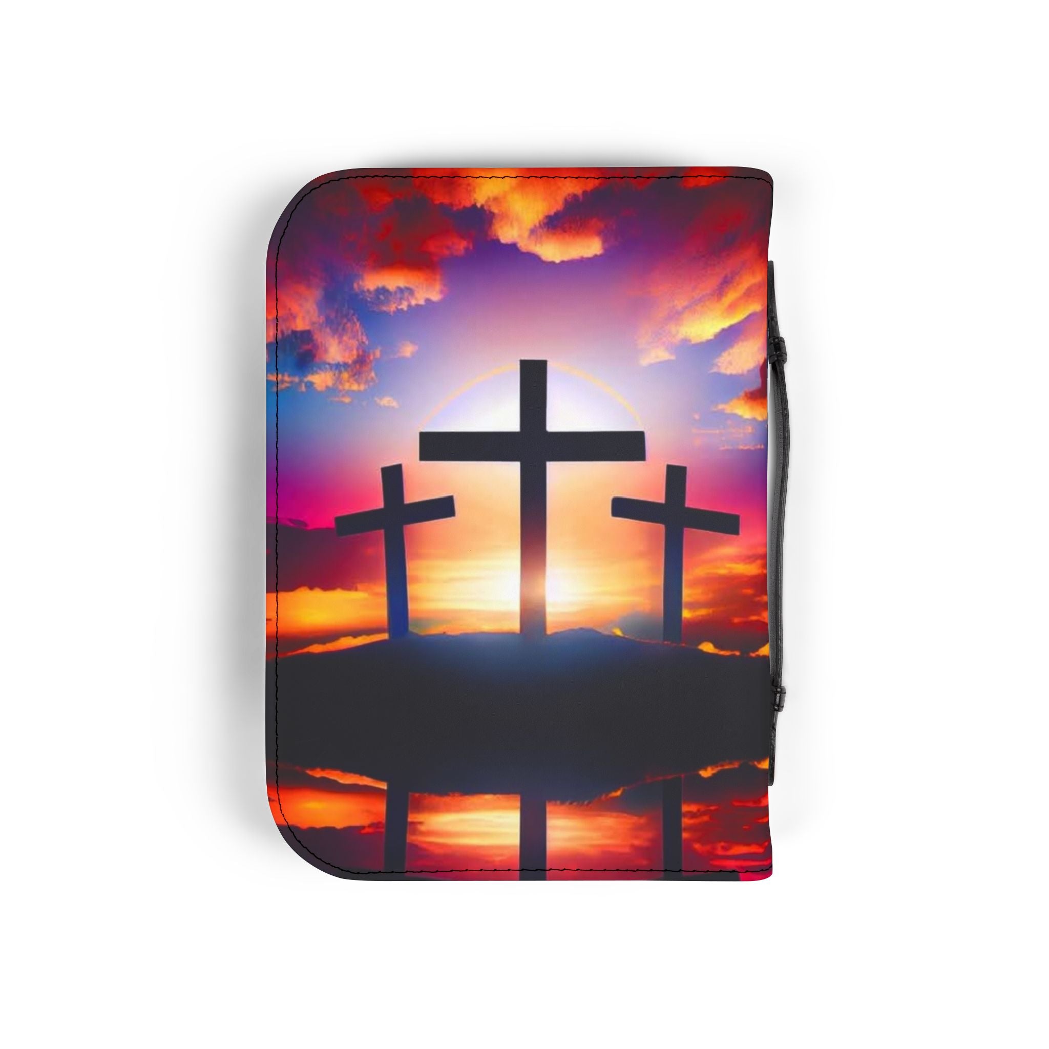 Sunset Cross Bible Cover | Christian Gifts | Church Accessories | Religious Journal Case | Faith-Based Devotional Holder