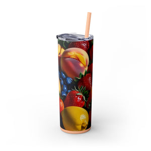 Tropical Fruit Tumbler, 20oz Insulated Tumbler, Vacation Summer Cup, Spring Break Gift for Her, Girls Trip Tropical Tumbler, Beach Vacation