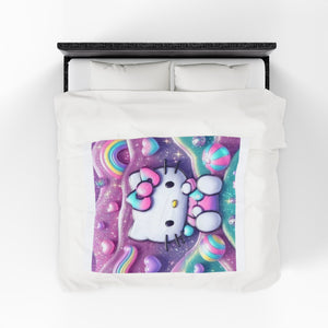 Hello Kitty Plush Blanket - Soft, Cozy, Warm Throw for Kids, Nursery Decor, Birthday Gift, Valentine's Day Comfort, Cute Room Accent