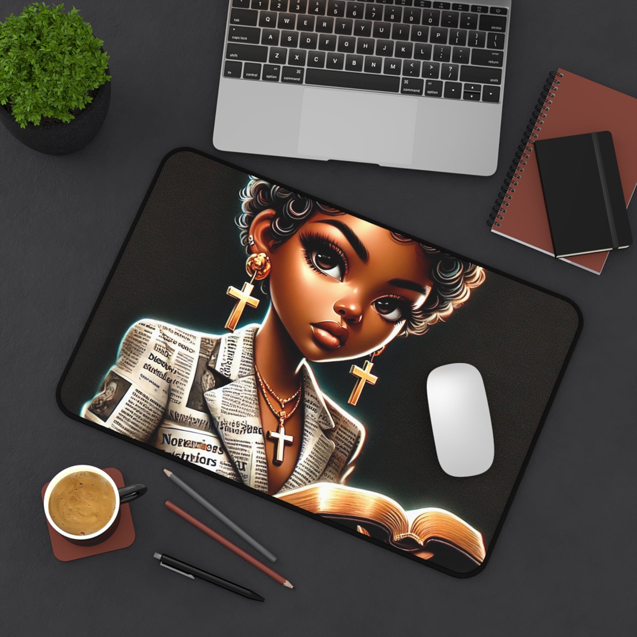 Inspirational Desk Mat Mousepad Decor Office Supply Desktop Design Gift African-American Graphic Design Gift idea Desk Mat padding