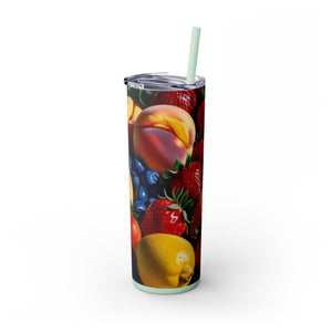 Tropical Fruit Tumbler, 20oz Insulated Tumbler, Vacation Summer Cup, Spring Break Gift for Her, Girls Trip Tropical Tumbler, Beach Vacation