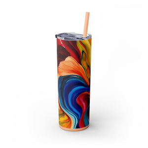 Vibrant WaterColor Skinny Tumbler, Summer Drinkware, Spring Break Cup, Weekend Getaway Mug, Girls Trip Gift, Bridal Shower Present, Birthday