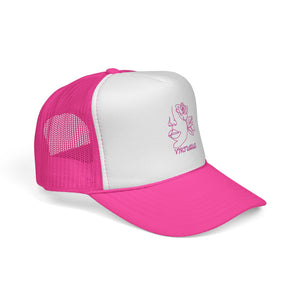 Virtuous Trucker Cap, Floral Graphic Hat, Trendy Casual Headwear, Gift for Her, Summer Fashion Accessory