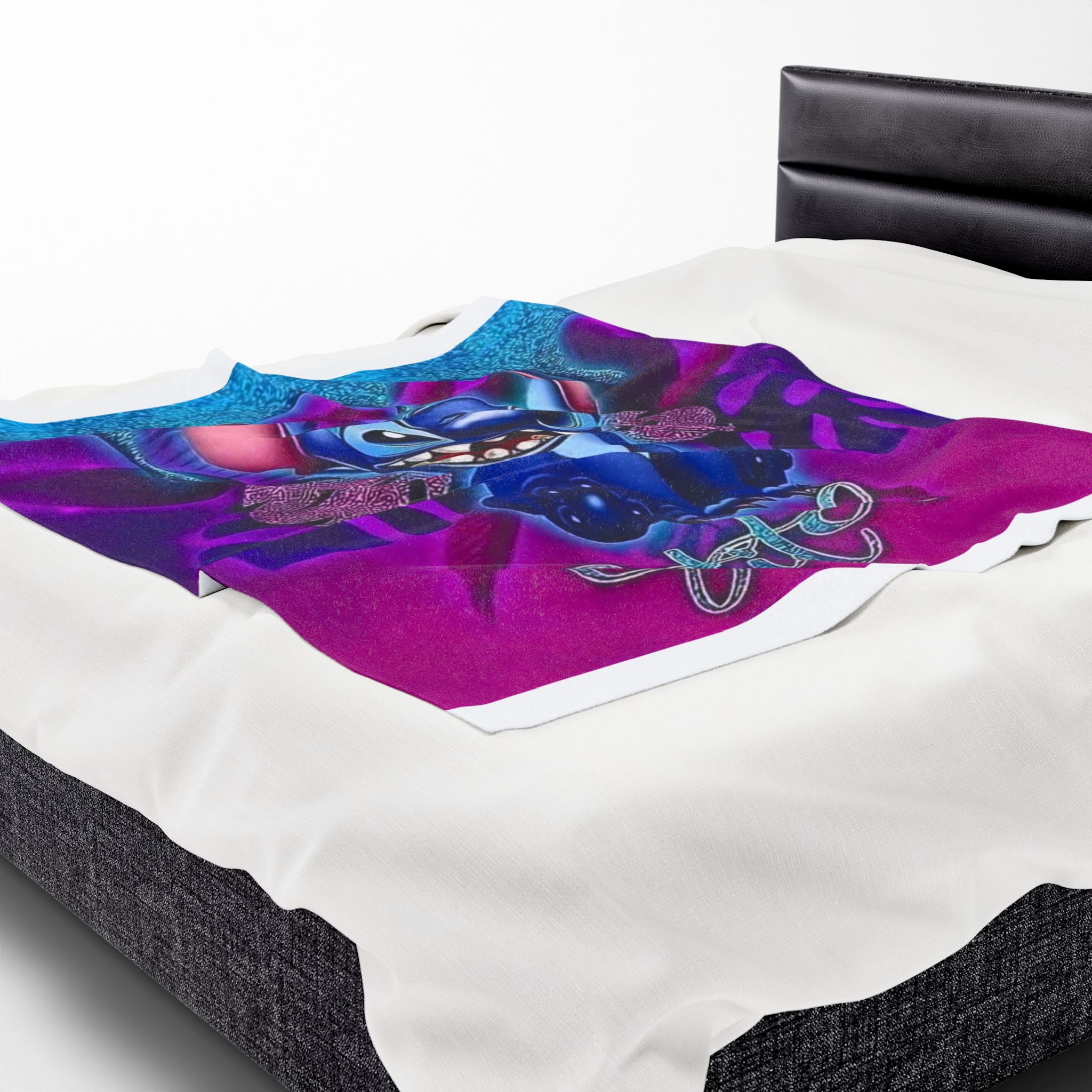 Stitch-Inspired Velveteen Plush Blanket - Cozy Home Decor, Perfect Gift for Kids & Fans, Ideal for Birthdays & Holidays, Snuggle Blanket