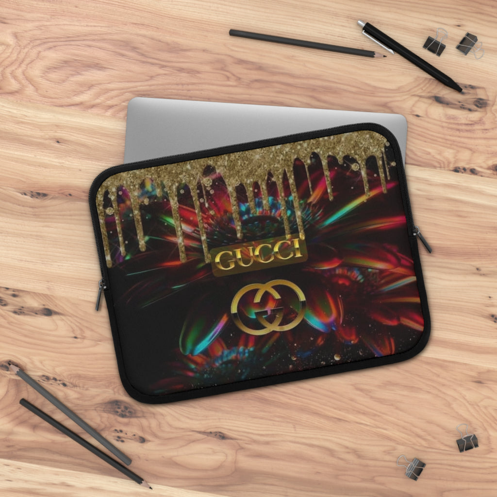 Luxury Laptop Sleeve with Colorful Floral Design, Stylish Tech Accessory, Gift for Students, Work and Travel, Trendy Computer Case