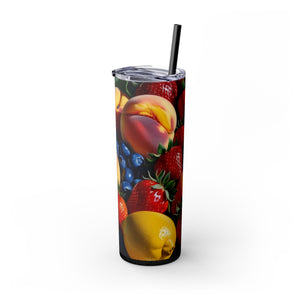 Tropical Fruit Tumbler, 20oz Insulated Tumbler, Vacation Summer Cup, Spring Break Gift for Her, Girls Trip Tropical Tumbler, Beach Vacation