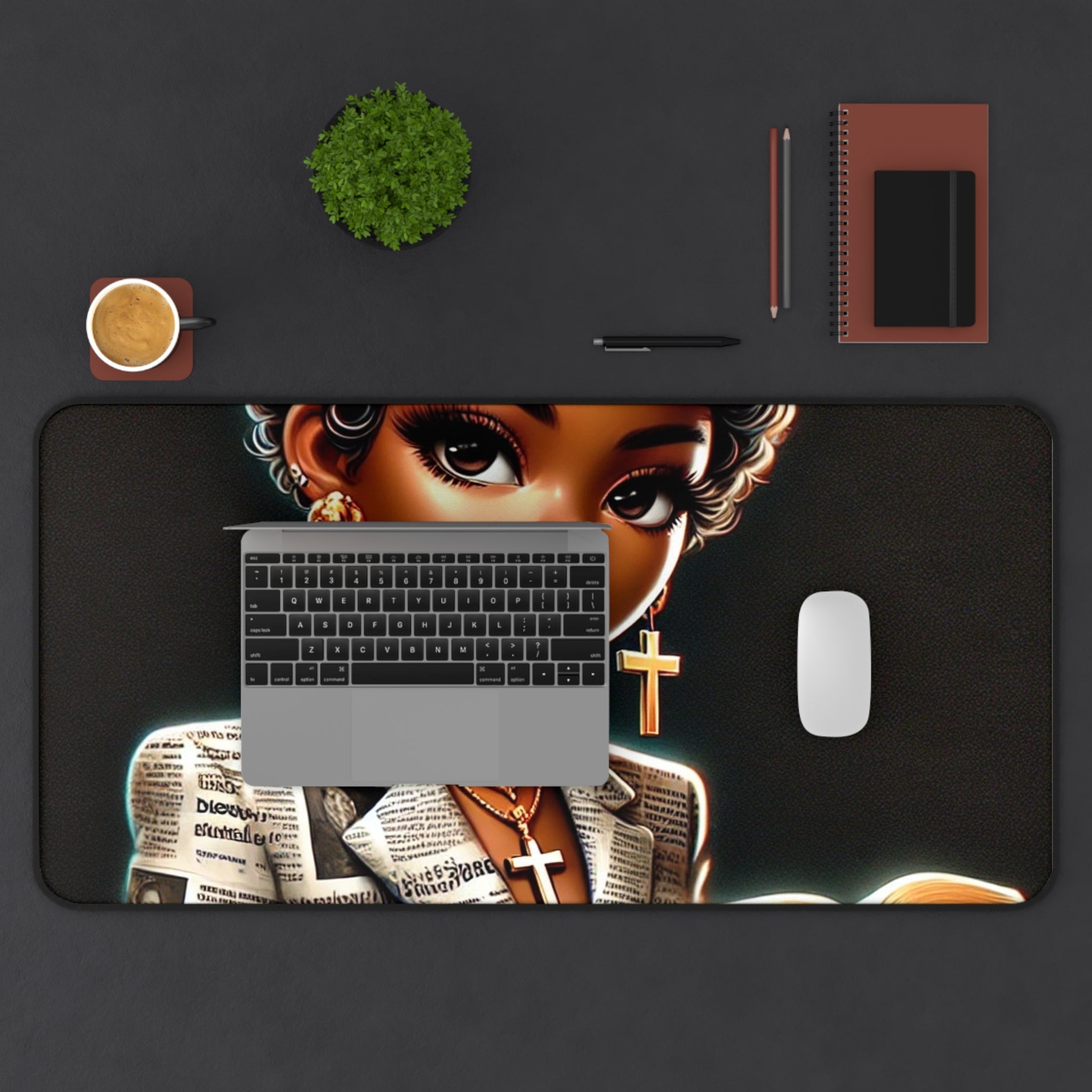 Inspirational Desk Mat Mousepad Decor Office Supply Desktop Design Gift African-American Graphic Design Gift idea Desk Mat padding