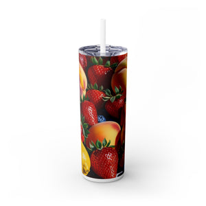 Tropical Fruit Tumbler, 20oz Insulated Tumbler, Vacation Summer Cup, Spring Break Gift for Her, Girls Trip Tropical Tumbler, Beach Vacation