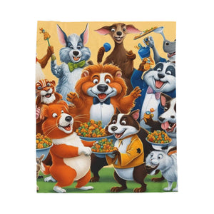 Velveteen Plush Blanket, Cute Animal Lover Gift, Fleece Throw, Birthday Christmas Children's Keepsake, Animated Decorative Blanket