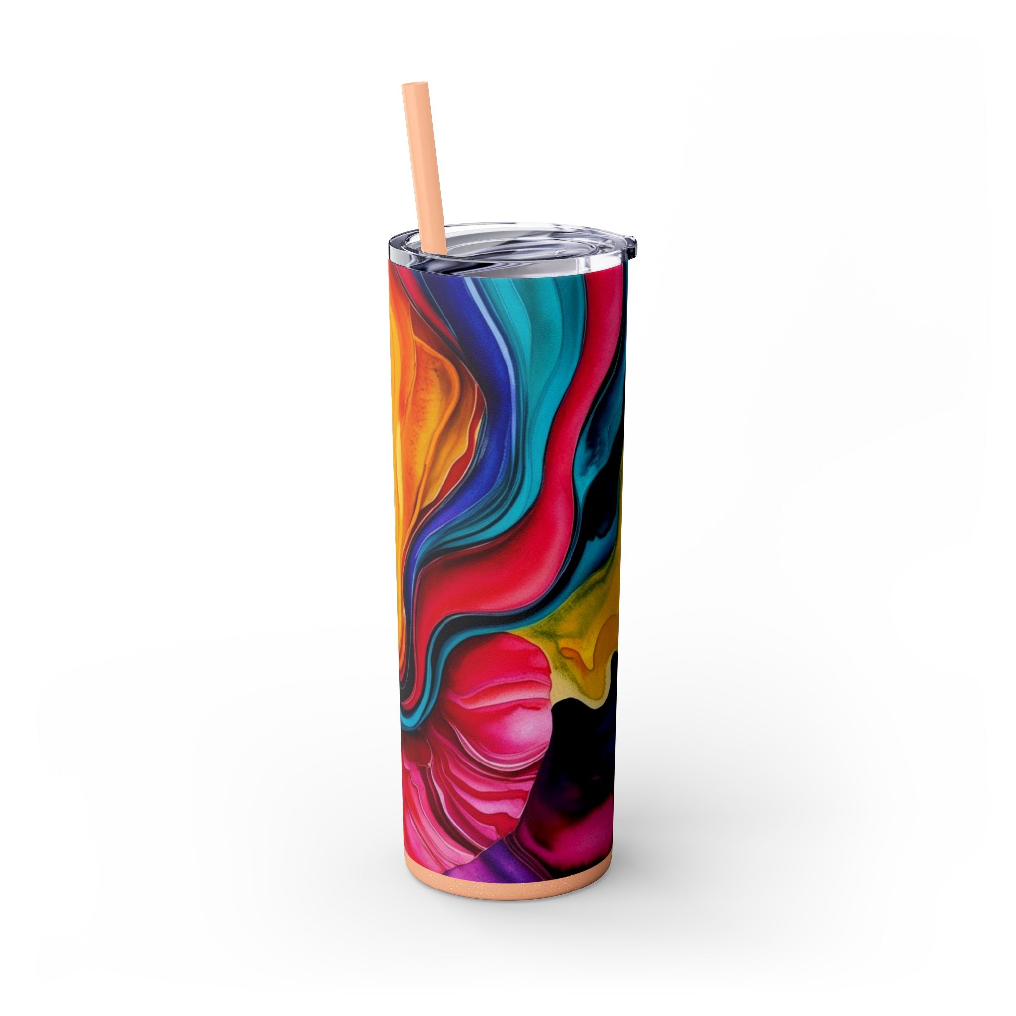 Vibrant WaterColor Skinny Tumbler, Summer Drinkware, Spring Break Cup, Weekend Getaway Mug, Girls Trip Gift, Bridal Shower Present, Birthday