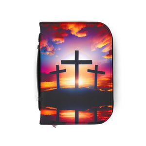 Sunset Cross Bible Cover | Christian Gifts | Church Accessories | Religious Journal Case | Faith-Based Devotional Holder