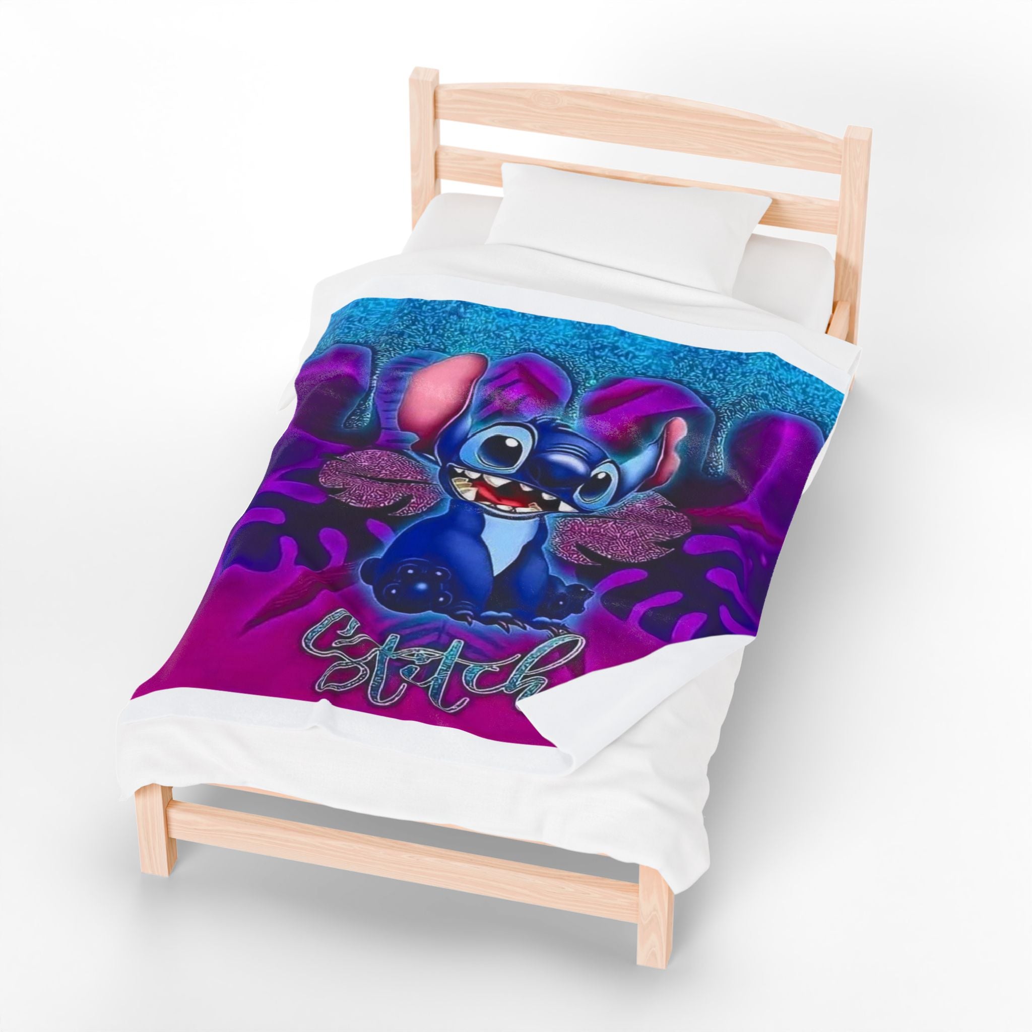 Stitch-Inspired Velveteen Plush Blanket - Cozy Home Decor, Perfect Gift for Kids & Fans, Ideal for Birthdays & Holidays, Snuggle Blanket