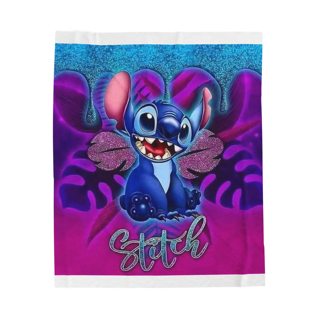 Stitch-Inspired Velveteen Plush Blanket - Cozy Home Decor, Perfect Gift for Kids & Fans, Ideal for Birthdays & Holidays, Snuggle Blanket