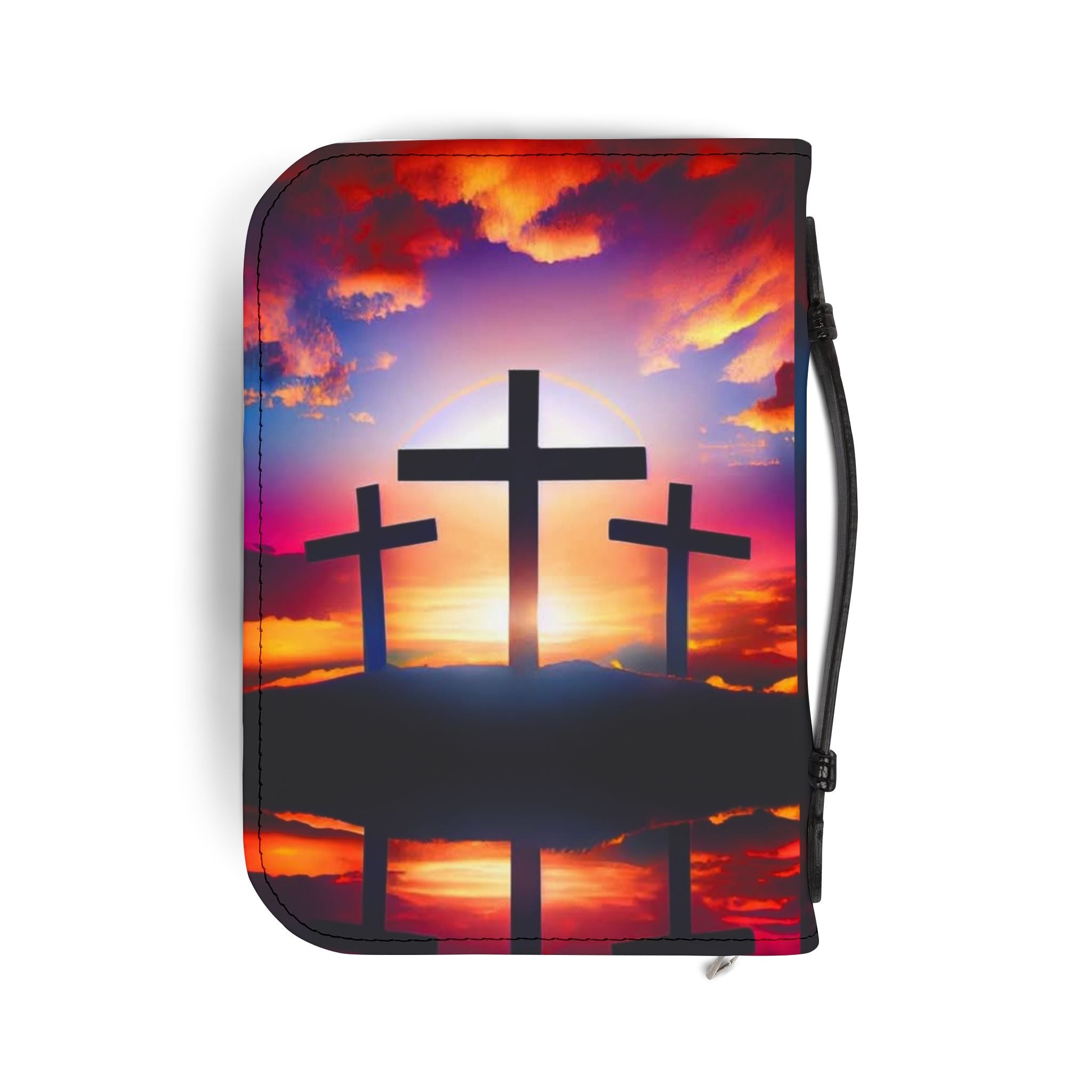 Sunset Cross Bible Cover | Christian Gifts | Church Accessories | Religious Journal Case | Faith-Based Devotional Holder