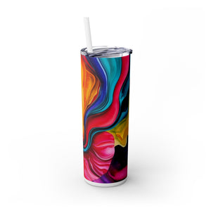 Vibrant WaterColor Skinny Tumbler, Summer Drinkware, Spring Break Cup, Weekend Getaway Mug, Girls Trip Gift, Bridal Shower Present, Birthday