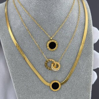 Entangled Necklace, 18K Gold Plated Steel